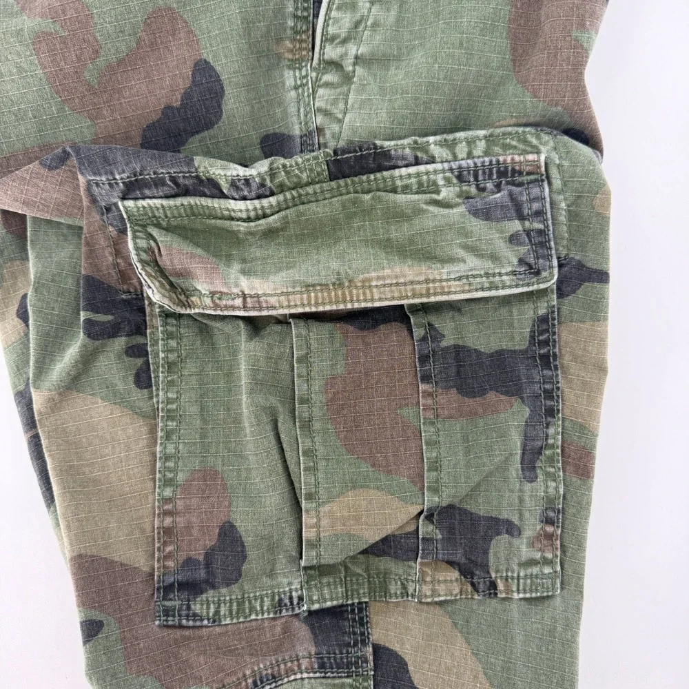 Gap Mens Slim Taper Camo Cargo Pants Woodland Ripstop 30x30 Stretch Trousers